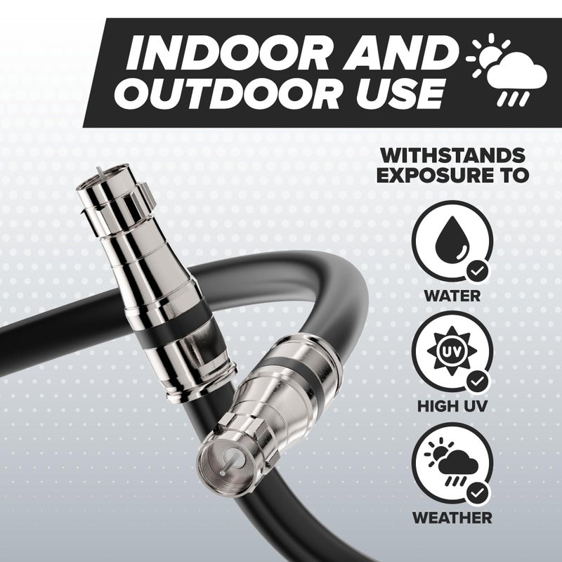 THE CIMPLE CO Coaxial Cable, 30 FT, RG11, Indoor/Outdoor, Dual-Shield, High Speed Internet, Satellite Extension, CATV, UV Resistant, Weather Proof, CL2 Rated, 9 Meters, Black - Image 4
